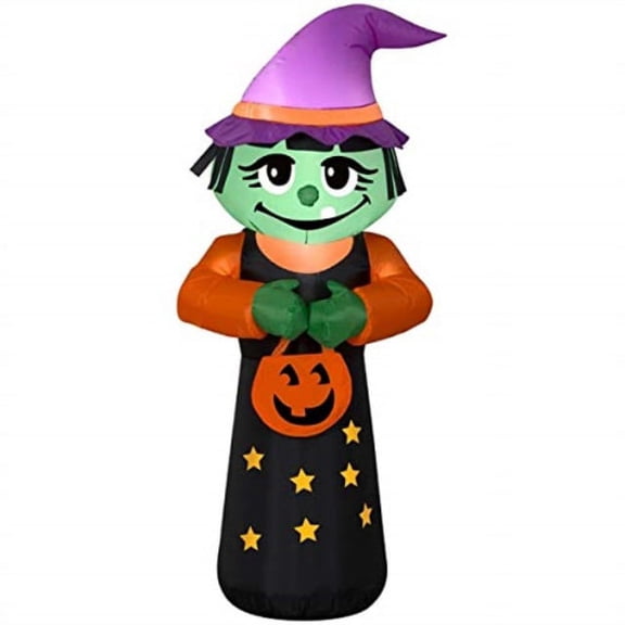 halloween inflatable 4' trick or treat happy witch airblown decoration