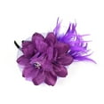 thumbnail image 4 of IDALL Fascinators Hats Tea Party Hats Feather Fascinators Womens Flower Derby Hat for Cocktail Ball Wedding Headband Party Hats Fascinator Headband Purple One Size, 4 of 4