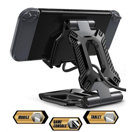 Tablet Stand, Nintendo Switch Stand, SUPCASE Portable Adjustable Desk Aluminum Mount Holder Dock for Cell Phone, iPad Air Pro Mini, Galaxy Tab, Nintendo Switch, E-Reader and More (4-13'') - Black