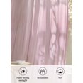 thumbnail image 6 of Sheer Curtains 96 Inches Long, Pink Semi Sheer Curtains Light Filtering Window Treatment, Modern Abstract Art Ombre Striped Privacy Voile Drapes for Living Room Bedroom 52x96 Inch, 6 of 7