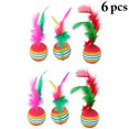thumbnail image 2 of 6PCS Rainbow Cat Ball Funny Faux Feather Kitten Ball Toy Cat Interactive Toy, 2 of 10