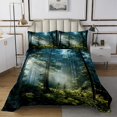 thumbnail image 1 of Erosebridal Jungle Scenery Coverlet Set Twin, Nature Landscape Bedding Set, Mystic Pine Room Decor, 1 of 5
