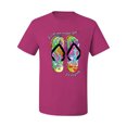 thumbnail image 2 of Wild Bobby, If I Can't Wear My Flip Flops I'm Not Going Colorful Sandals Streetwear Men's Graphic T-Shirt, Fuschia, Large, 2 of 3
