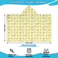 thumbnail image 2 of Yellow Cartoon Unicorn Star Lightning Pattern Hooded Bath Towel，60"x35" for Ages 3 To 12 Kids, Quick Dry Lightweight Soft Microfiber Hood Beach Towel Cover Up for Kids, 2 of 7