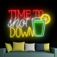 thumbnail image 4 of Handmadetneonsign Time To Shot Down Neon Sign, Tequila Bar Wall Art Decor, Cocktails Bar Pub Wall Decor, 4 of 5