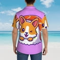 thumbnail image 6 of Fotbe Corgi In Sushi Roll Hawaiian Shirt For Men Unisex Summer Beach Casual Short Sleeve Cotton Linen Button Down Shirts-Large, 6 of 9