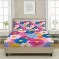 thumbnail image 2 of 3-Piece Floral Burst Celebration Printed Bed Sheet Set - Ultra-Soft Fitted Sheet & Pillowcases, Perfect Bedding for Kids, Teens, and Adults, 2 of 10