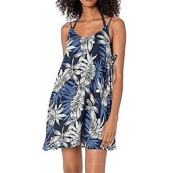 Roxy womens Print Beachy Vibes Dress Swimwear Cover Up, Mood Indigo Seaside Tropics, X-Small US