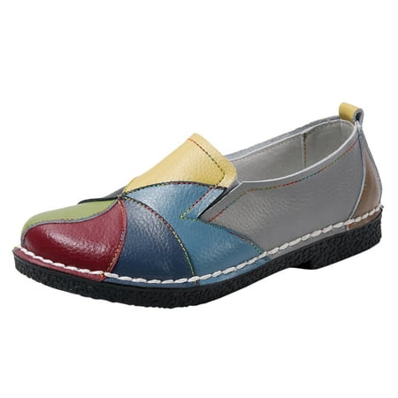 

Qufokar Snow Boots Womens Size 5 Womens Casual Slip On Shoes Size 8 Leisure Women S Four Seasons Color Artificial Leather Non Slip Flat Round Toe Breathable Lazy Shoes