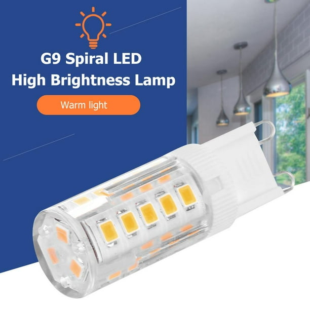 Lámpara 5 bombillas LED G9 de 5 W, minibombilla de maíz, foco de ahorro de energía para el hogar (blanco cálido)