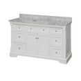 thumbnail image 3 of Sydney 60" Single Bathroom Vanity with White Cabinet and Carrara Marble Top, 3 of 6