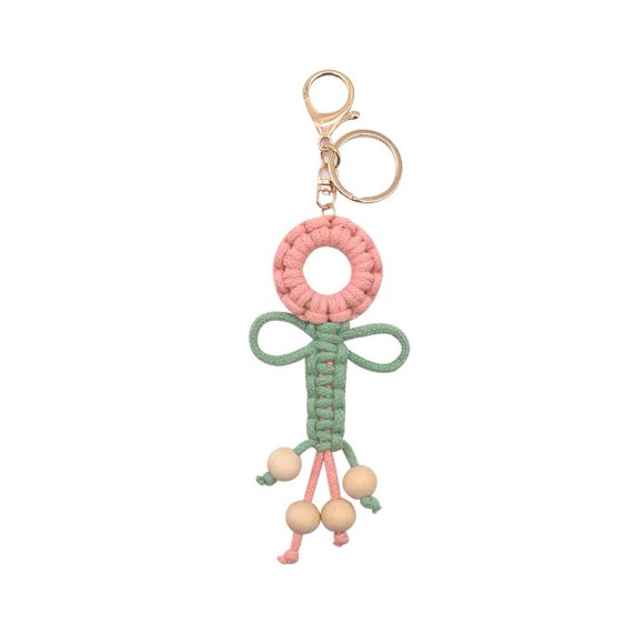 LYMAYTER Lightweight Keychain Crochet Flower Keychain - Handmade, Colorful, for Backpack