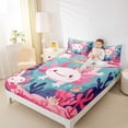 thumbnail image 4 of Manfei Kawaii Salamander Twin Sheet Sets 3pcs for Preppy Child,Cartoon Animal Twin Fitted Sheet Microfiber,Pink Blue Breathable Flat Sheet,Microfiber Bedroom Decor, 4 of 7