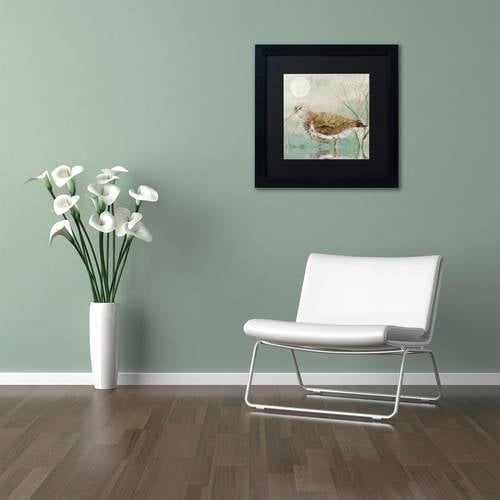 Trademark Fine Art "Sand Piper II" Canvas Art by Color Bakery Black Matte, Black Frame