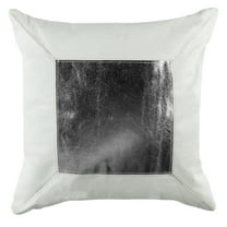 SAFAVIEH Tinsley Cowhide 20" x 20" Pillow Geometric Pillow, White/Silver