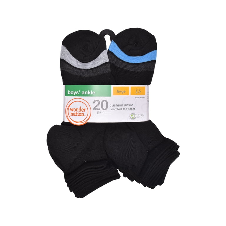 Wonder Nation Boys Ankle Socks, 20-Pack photo 2
