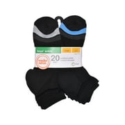 Wonder Nation Boys Ankle Socks, 20-Pack, Sizes S (6-10.5) - L (4-10)