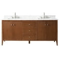 thumbnail image 3 of Vanity Art 72" Double Sink Bathroom Vanity Cabinet, Freestanding Storage Cabinet with Engineered Marble Top, Undermount Sinks, Drawer, and Shelve, 3 of 6