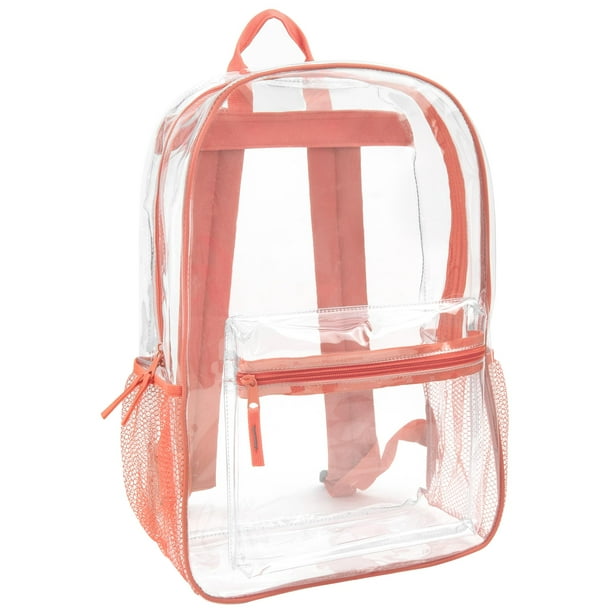 Mochila Trail maker de PVC transparente transparente para niños Coral