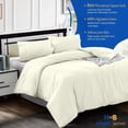 thumbnail image 3 of HNB Store 3pc Duvet Cover Set | 1000 TC Egyptian Cotton | Oversized King Size Duvet Cover with 2 Pillowcases | Ivory Solid, 3 of 8