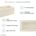 thumbnail image 4 of Voltaire 60" x 32" Left-Hand Drain Alcove Bathtub with Apron in Bisque, 4 of 9