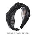 thumbnail image 3 of Sonducket Bandas para el cabello Aro de cuentas de encaje Estilo elegante Orejas de conejo negras Antideslizantes con diademas de engranajes para bodas de Accesorio para el cabello nudo negro Sonducket AP010008-01B, 3 of 6