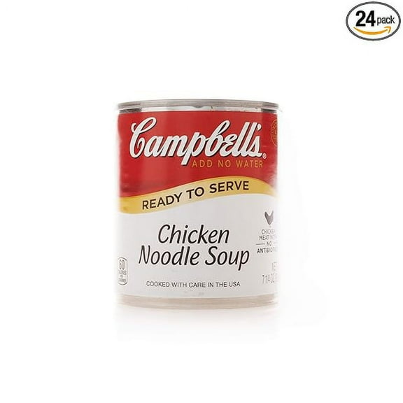 Campbell's Classic Ready to Serve Chicken Noodle Soup, 24-Pack, 7.25 Ounce