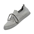 thumbnail image 3 of UDAUDU Womens Sneakers Knit Breathable Lace Up Walking Shoes Non Slip Lightweight Casual Tennis Shoes Work Shopping Travel Shoes Gray, 3 of 5