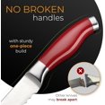 thumbnail image 3 of Orblue Serrated Bread Knife with 10-inch Upgraded Stainless Steel Razor Sharp Wavy Edge Width - Bread Cutter Ideal for Slicing Homemade Bagels and Cake, Red, 3 of 7