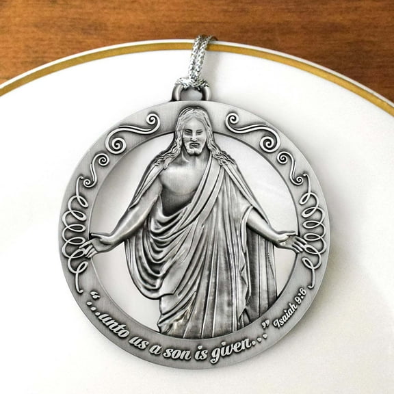 Christus Ornament 2.5" Antique silver colored ornament by Ringmasters