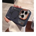 thumbnail image 3 of Matte Magnetic Phone Case For iPhone 16 12 13 14 15 Pro Max Megsafe Wireless Charge Frosted Back Metal Lens Frame Buttons Cover Blue for iPhone 16 Pro, 3 of 5
