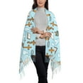 thumbnail image 2 of Lsque Happy Easte Pattern Women's Traditional Scarf Wrap Tassel Shawl Fringes Neck Head Shawl Retro Scarf, 2 of 8