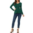 thumbnail image 3 of MODA NOVA Juniors V Neck Long Sleeve Ribbed Pullover Knitted Peplum Sweater, 3 of 7