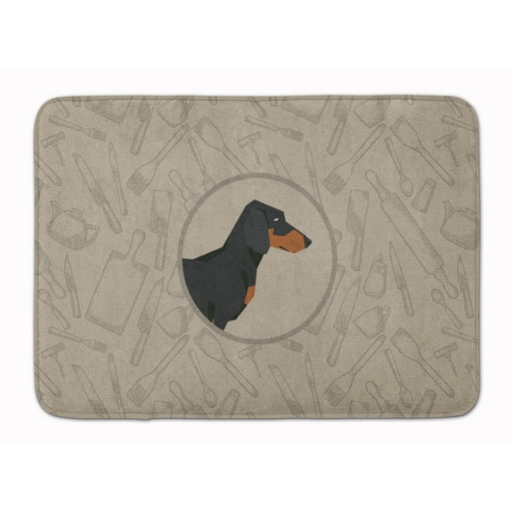Dachshund In the Kitchen Machine Washable Memory Foam Mat