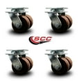 thumbnail image 2 of 4 Inch Dual High Temp Phenolic Wheels Swivel Caster Set with Roller Bearings SCC, 2 of 2