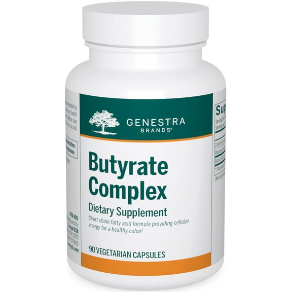 Genestra Brands Butyrate Complex | Butyric Acid from Calcium/Magnesium Butyrate | 90 Capsules