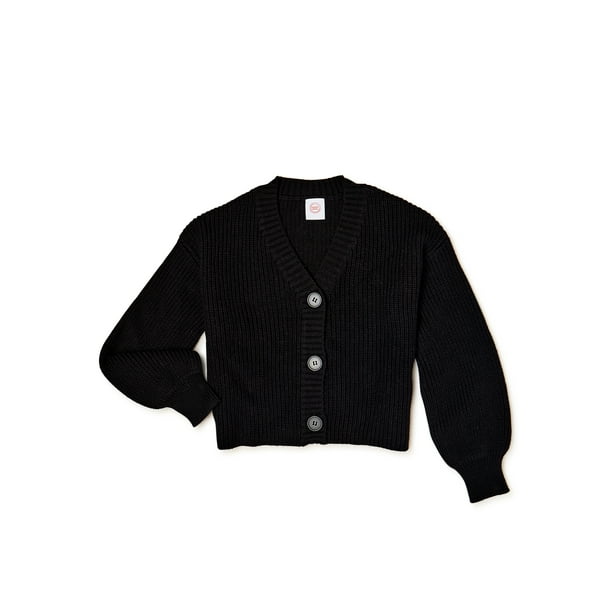 Wonder Nation Girls Long Sleeve Button-Front Cardigan Sweater, Sizes 4 ...