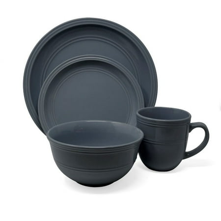Blue Harbor 16-Pieces Gray Farmhouse Dinnerware Set