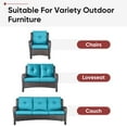 thumbnail image 4 of POCASSY Patio Furniture Cushions Set of 5, 22.5"*22.5" Outdoor Cushion for Patio Furniture, Water Resistant, Fade Resistant, Deep Seat and High Back Cushion for Chair, Sofa, and Couch, Turquoise, 4 of 7