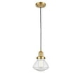 thumbnail image 1 of 201S-SG-G324-LED-Innovations Lighting-Olean-3.5W 1 LED Mini Pendant in Industrial Style-6.75 Inches Wide by 7.75 Inches High   Satin Gold Finish with, 1 of 1