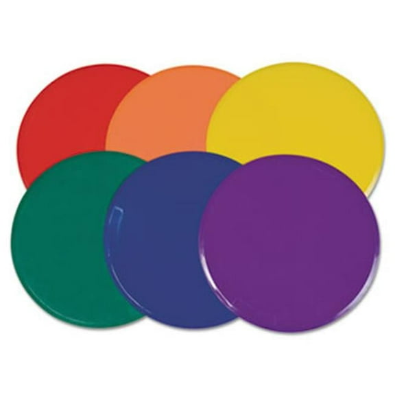 Poly Spot Marker Set, 9'' Disks, Assorted Colors, 6/Set