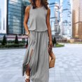 thumbnail image 1 of Vestido Sin Mangas Vestido sin mangas de verano Elegante vestido largo maxi Ropa femenina (Gris XL) Cgtredaw para Mujer Gris T S, 1 of 6