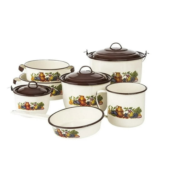 Batería De Cocina Popular Crema 10 Piezas De Peltre Cinsa