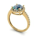 thumbnail image 2 of Clara Pucci 14K Yellow Gold 2.27ct BlueMoissanite Solitaire with Accents, 2 of 7