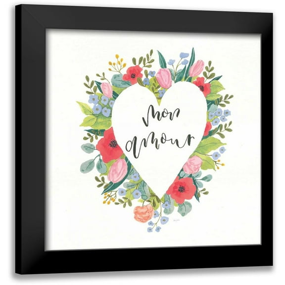 Jackson, Jenaya 12x12 Black Modern Framed Museum Art Print Titled - Love Notes III