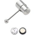 thumbnail image 1 of Barra de lengua Acero inoxidable Vibración Lengua Anillo Piercing Joyas Barbell Ornamento Plata 1pc, 1 of 2