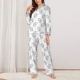 thumbnail image 2 of KLL Turtle Print Women's Long Sleeve Pajamas with Pants Sleepwear Loungewear 2 Set-XX-Large, 2 of 7