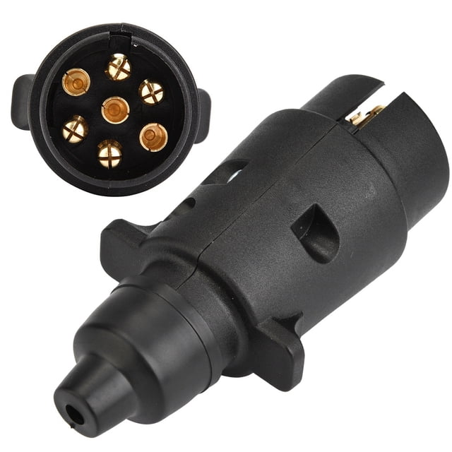 Trailer Plug, Stable Trailer Connector High Conductivity Black 12V Professional Simple Installation For Cars For For Trucks