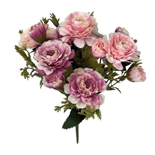 Ramo de flores artificiales de seda | Arreglo floral de rosas y peonías para decoración del hogar, centros de mesa para bodas, decoración de fiestas, relleno de jarrones para escritorio de oficina
