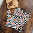 thumbnail image 5 of Pioneer Flower Floral Print Pattern Oven Mitt 2-Pack Set, Heat Resistant Kitchen Gloves, 7.7" X 12", 5 of 6